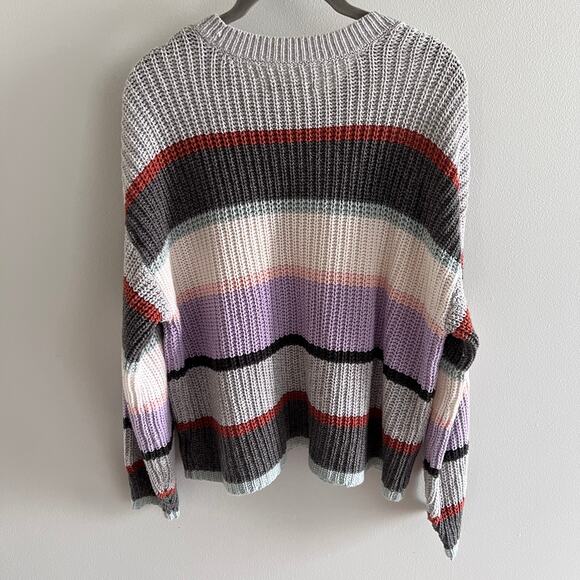 American Eagle Multicolored Striped Pullover Sweater Size M - Picture 4 of 7